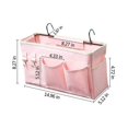 thumbnail image 2 of Bedside Caddy, 2 Pack Bedside Organizer Caddy Hanging Storage for Dorm Rooms Bed Rails Bunk Hospital Beds Crib (Pink), 2 of 5