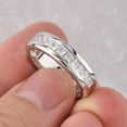 thumbnail image 4 of Newshe Jewellery 1Ct Men's Wedding Rings 925 Sterling Silver Ring Princess Cut AAAAA Cubic Zirconia Size 13, 4 of 12