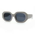 thumbnail image 6 of Womens Trendy Octagonal Beveled Thick Plastic Round Mod Sunglasses Khaki - Black, 6 of 8