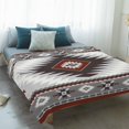 thumbnail image 4 of Gray Red Boho Blanket Soft Cozy Warm Throw Blanket for Couch, Plush Fuzzy Flannel Fleece Blankets for Sofa, Southwestern Ethnic Abstract Geometric Bed Blankets Lightweight Gifts for Women, 40"x50", 4 of 9