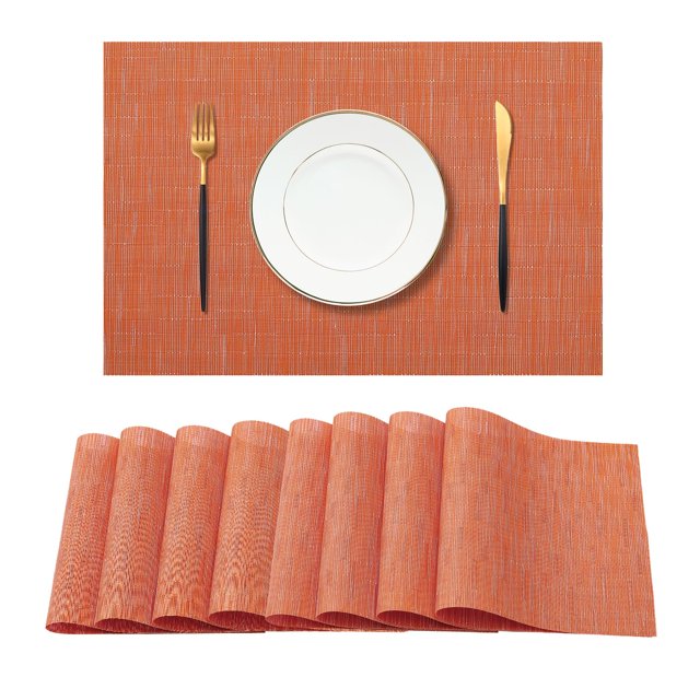 Juego de 8 individuales Leetaltree Naranja resistentes al calor y antideslizantes