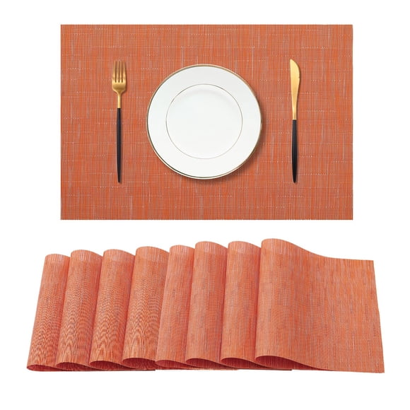 Juego de 8 individuales Leetaltree Naranja resistentes al calor y antideslizantes
