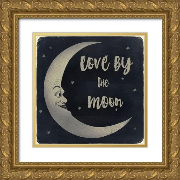 Sommers, Mindy 20x20 Gold Ornate Wood Framed with Double Matting Museum Art Print Titled - Love by the Moon