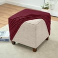 thumbnail image 4 of CHUNTIAN Stretch Ottoman Covers, Soft Square Ottoman Slipcover Jacquard Storage Stool Cover Footstool Slipcover for Living Room Furniture Protector (Navy), 4 of 5