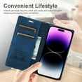 thumbnail image 3 of for iPhone 16 Pro Max Wallet Case Cover, Luxury Wallet Case with Card Holder Magnetic Clasp Kickstand PU Leather Folio Protective Phone Case for iPhone 16 Pro Max, Blue, 3 of 11