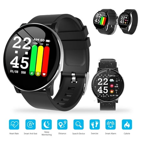 Samsung Sports Tracker Fitness Tracker HR, TSV Bluetooth Waterproof Activity Tracker with Step & Calorie Counter, Sleep Monitor, Smart Color All-Touch Screen Watch Fit for iPhone 11 Pro XS Max XR Samsung Huawei Nexus Nokia ()