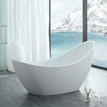 Crescent 73 Inch Acrylic Double Slipper Freestanding Tub - No Faucet Drillings