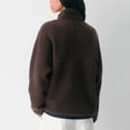 thumbnail image 5 of Czanzd Women's Oversized Sherpa Fleece Half-Zip Pullover Warm Stand Collar Side Pockets Fall Winter Outerwear(Brown,XS), 5 of 6