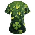 thumbnail image 3 of Womens Nursing Uniform Tops St Patricks Day Short Sleeve V Neck Shamrock Print Scrubs Casual Workwear Shirt with Pockets 2026 Army Green 3XL, 3 of 3