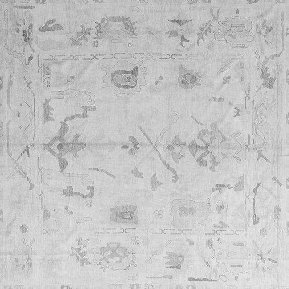 Ahgly Company Indoor Square Oriental Gray Traditional Area Rugs, 7' Square