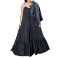 thumbnail image 2 of Genuiskids Women's Plus Size Sleeveless Long Dress Spaghetti Strap Ruched Ruffle Hem Dress Oversized Beach Casual Loose Long Swing Sundress, 2 of 6