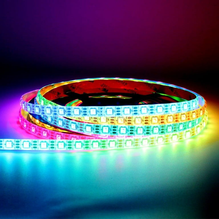 CHINLY 3.3ft 60leds WS2812B Individually Addressable LED Strip Light 5050 RGB  SMD 60 Pixels Dream Color Waterproof IP67 Black PCB 5V DC 1M 60LEDs IP67  Waterproof 