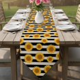 thumbnail image 6 of Table Runners 120 Inches Long, Yellow Sunflower Cotton Linen Kitchen Dining Coffee Table Runner for Party Home Decor, Black White Stripe Farmhouse Vintage Tabletop Dresser Scarves 13x120 Inch, 6 of 9