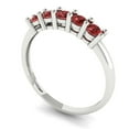 thumbnail image 2 of 0.35 ctw Wedding Band for Women - 18K White Gold Natural Garnet Stackable Eternity Ring, 2 of 6