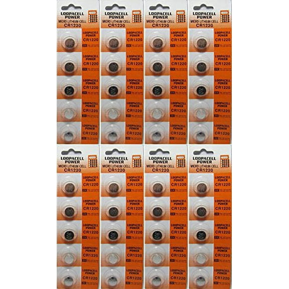 40 Pcs Loopacell CR1220 3V Lithium Battery Button Cell for Watch Calculator (Pack of 40)