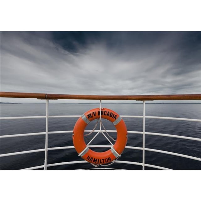 Posterazzi DPI12251813 A Life Preserver Hanging From The Railing on A Boat - Norway Poster Print - 18 x 12 in.