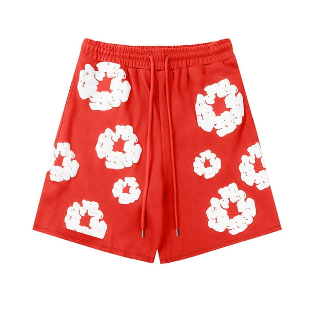 Pantalones cortos estampados informales para mujeres y hombres, tendencia de moda urbana con bolsillos, pantalones casuales