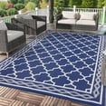 thumbnail image 2 of Alfombra GAOMON para Exterior 152x243 cm Reversible Azul Marino y Blanco, 2 of 6