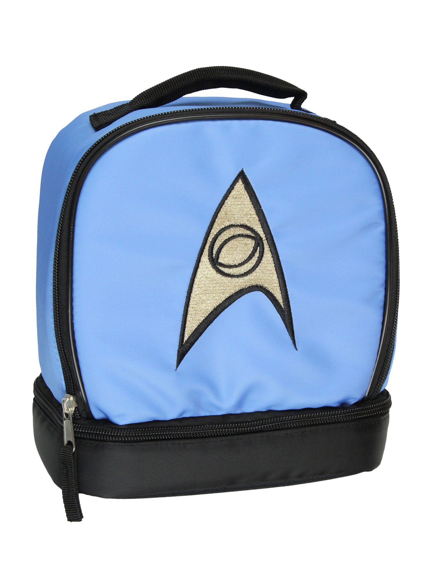 Star Trek The Original Series Spock Embroidered Science Officer Logo Dual Compartment Insulated Lunch Box Bag Tote 10"