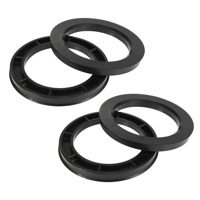 Unique Bargains 4pcs Plastic 77.80mm to 110 mm Car Centric Rings Wheel Spacer Black
