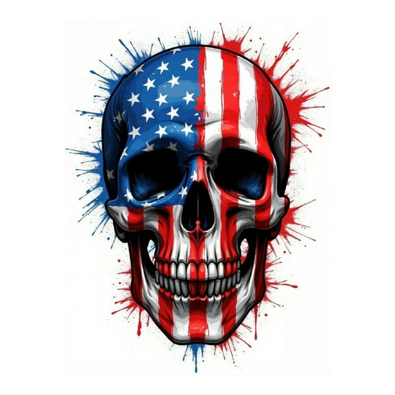 Diamond Art Kits for Adults - 5d Patriotic Skull Art Theme Diamond Painting for Adults, Diamond Art for Adults Beginners, Diamond Painting Kits for Adults for Home Wall Decor