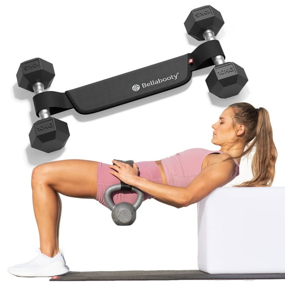 Bellabooty Original Hip Thrust Belt for Dumbbells and Kettlebells Home Gym Workout Exercise Equipment