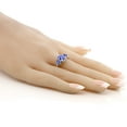 thumbnail image 5 of Gem Stone King 925 Sterling Silver Blue Tanzanite 3-Stone Ring for Women (1.96 Cttw, Oval 8X6MM, Gemstone Birthstone, Size 5), 5 of 5