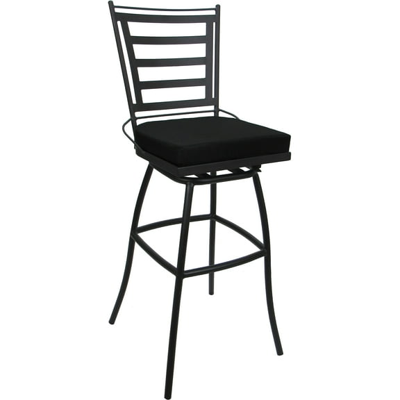 Outdoor or Indoor Bar Stool 30" Seat - Jordan - Black - Gray