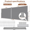 thumbnail image 4 of MEETWARM Double Retractable Side Awning, Folding Side Screen Awning Patio Sun Shade Wind Privacy Divider, Water&UV Resistant Outdoor Privacy Screen Fence for Garden, Backyard, Balcony, 240" L x 71” H, 4 of 8