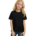 thumbnail image 6 of Inglocry Girls' Short Sleeve Shirts Kids Crewneck T-Shirts Summer Tops Basic Tees 5-14 Years Black 130, 6 of 8