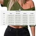 thumbnail image 3 of hotojiny Womens off the Shoulder Tops Oversized T-Shirts V Neck Short Sleeve Cropped Tees Summer Casual Spring Clothes, 3 of 6