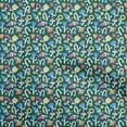 thumbnail image 1 of oneOone Viscose Jersey Dark Green Fabric Kids Floral Dress Material Fabric Print Fabric By The Yard 60 Inch Wide, 1 of 4