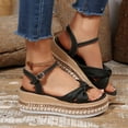 thumbnail image 3 of Eltusu Women Platform Sandals, Ankle Strap Open Toe Fashion Non-Slip Dress Sandals Shoes Black Size 7.5, 3 of 9