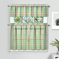 thumbnail image 2 of Kitchen Curtains 36 Inch Short - 3 Panel Set, Rod Pocket Window Curtain, 100% Polyester for Farmhouse, Cafe, Kitchen, Living Room, Bedroom, Rustic Buffalo Plaid & Geometric Design, Easy Wash, 2 of 6