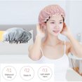 thumbnail image 2 of Sonducket Gorro de baño para mujer, suministros para baño, gorros para el pelo de ducha altos impermeables dobles, cubierta para cabeza de niña para Sombreros Gris Sonducket AP010840-11B, 2 of 6