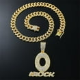 thumbnail image 2 of Hip Hop Cuban Chains Letters O Pendant Necklace With 13mm Miami Cuban Chain Iced Out Bling HipHop Necklaces Fashion Jewelry, 2 of 8