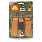 Ozark Trail Adjustable 12 Inch Marine Rope Wraps 3 Pack with Hook and Loop Straps