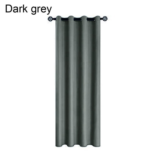 Rideau Occultant Thermique Rideau de Porte Occultant 132x160 cm Rideaux Pare-Soleil pour Pièce Gris Foncé