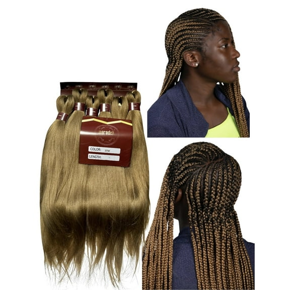 6X Pre-Stretched Professional Braiding Hair 100% Kanekalon Hot Water Setting Itch Free Ultra Yaki Ombre Tangle-free Mega Pack Synthetic Hair Extensions for Braids and Crochet