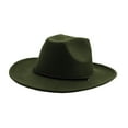 thumbnail image 3 of Cowboy Hat Jazz Hat Decor Cowgirl Hats for Wedding Holiday Stage Performance Dark Green, 3 of 8
