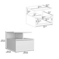 thumbnail image 7 of Floating Nightstand 12"H, Wall Mounted With Single Drawer And 2-Tier Shelf, White, 7 of 7