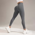 thumbnail image 4 of JJHGVB No Front Seam Leggings for Women Ladies Pants Casual Yoga Leggings Soft Leggings for Women Stretchy Pants for Women Spring Leggings Workout Leggings for Women Scrunch Booty A3 Gray S-L, 4 of 5