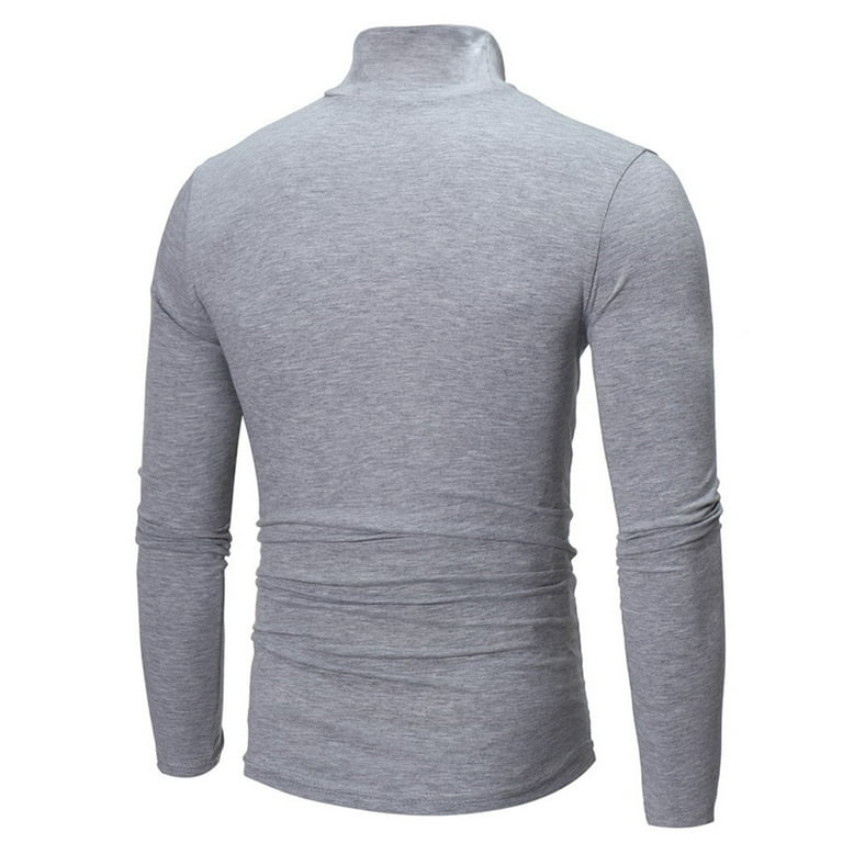 Grey Teacher Shirts Male Winter Warm High Collar Fashion Thermal