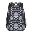 thumbnail image 2 of Paisley and Damask Black Pattern Cute School Backpack Bag with Padded Back and Adjustable Shoulder Straps 16.9 X 12.6 X 5.9 Inches, 2 of 5