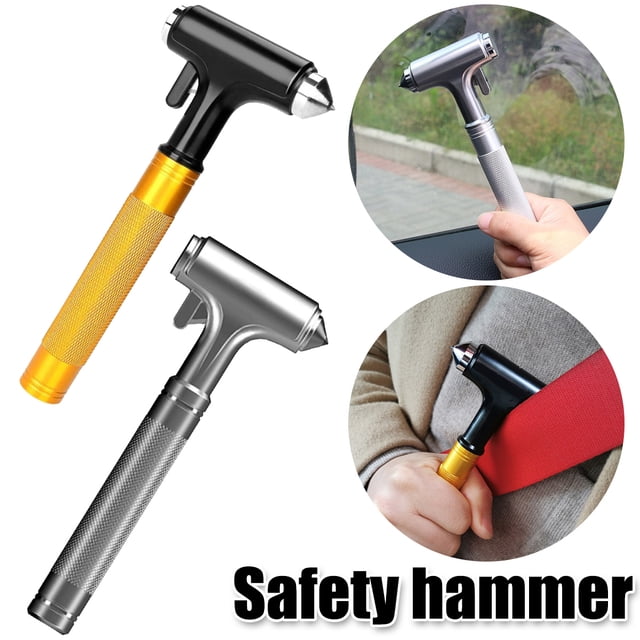 Muyoka Martillo de seguridad de emergencia para automóvil con cortador de cinturón de seguridad Herramienta de escape de desastres para romper el vidrio del parabrisas de la ventana del automóvil Muyoka Hogar