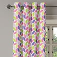 thumbnail image 2 of Ambesonne Natural Grommet Curtain, Botanic Leaf Pattern, 50" x 120", Pink Purple Lime Green, 2 of 6