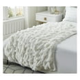 thumbnail image 2 of Posh Living Tristin 50"x60" Stitched Faux Fur Soft Fabric Throw in White, 2 of 10