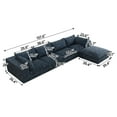 thumbnail image 3 of Wiilayok 157.6” Corduroy Modular Sectional Sofa,L Shaped Sectional Sofa Couches with Movable Ottoman Chaise,Deep Seat Comfy Cloud Sofa for Living Room,Blue, 3 of 5