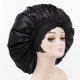 thumbnail image 2 of Capó de seda para el pelo, tamaño gigante para dormir, capó de satén, banda elástica para mujer, pelo largo y rizado trenzado (negro), 2 of 5