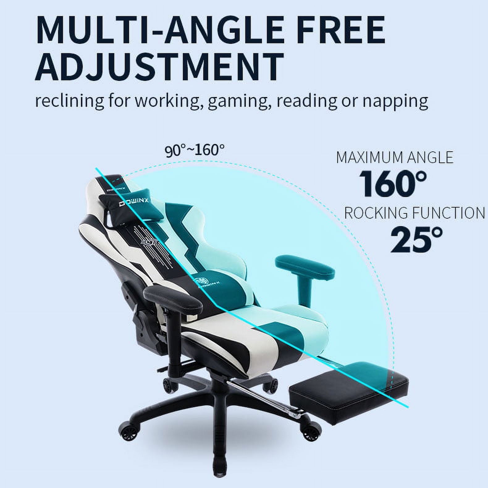 Dowinx Gaming Chair with Pocket Spring Cushion and Footrest